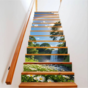 Sticker decorativ pentru scari interioare print autoadeziv de inalta rezolutie dimensine 200 x 124 cm cod AVX-STAIRS-18 