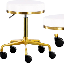 Taburet de coafura rotund taburet hocker alb. 