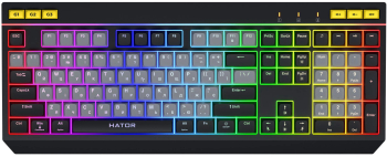 Tastatura mecanica cu fir Hator Icefall conectivitate USB iluminare RGB tip switch membrana material taste ABS cu gravare laser si