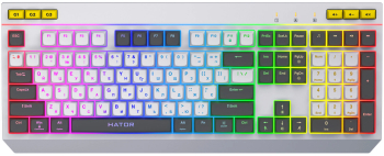 Tastatura mecanica cu fir Hator Icefall conectivitate USB iluminare RGB tip switch membrana material taste ABS cu gravare laser si