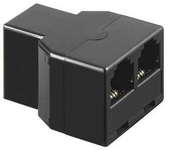 Adaptor RJ11 mama la 2x RJ11 mama negru Goobay 