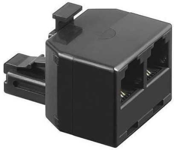 Adaptor RJ11 tata la 2x RJ11 mama negru Goobay