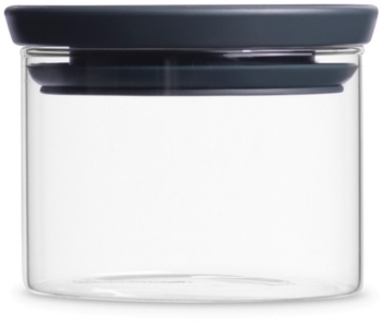 Borcan de sticla stivuibil Brabantia 646876 0 3 l Inchidere etansa Se poate spala in masina de spalat vase Transparent/gri inchis 