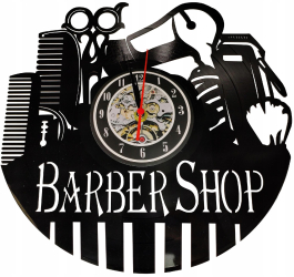 Ceas de perete frizerie disc vinil model Barber Shop 