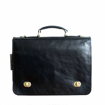 Geanta dama pentru acte din piele naturala neagra DFS111 