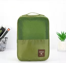 Geanta depozitare incaltaminte sau alte accesorii verde doua compartimente 32 x 20 x 15 cm Vivo EJ1206 
