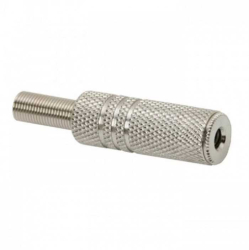 Mufa jack mama 3.5 mm mono metal argintiu 