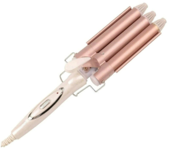 Ondulator Profesional KlaussTech Cu 3 Elementi Ceramic Tubulari Incalzire In 28 De Secunde Temperatura Reglabila Auriu / Alb / Roz 