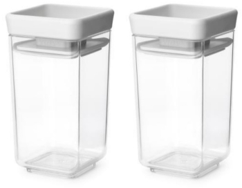 Set 2 buc. Borcane de condimente stivuibile Brabantia Tasty+ 1008884 150 ml fara BPA capace inovatoare transparent/gri 