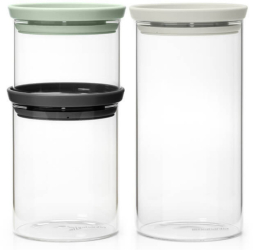 Set 3 borcane stivuibile Brabantia 1005602 300/600/1.1l stivuibile multicolor 