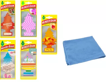 Set 5 braduti odorizant Wunder-Baum Mix Arome si Laveta Microfibra 30x40cm