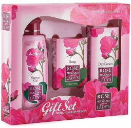 Set cadou calatorie gel dus sapun crema de zi Rose of Bulgaria
