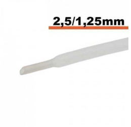 Tub termocontractibil Transparent 2.5 mm/ 1.25 mm 0.5m 