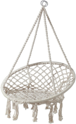 Fotoliu Klausstech Suspendat Pentru 1 Persoana Structura Din Metal Dimensiuni 82/62 X 123 Cm Impletitura Din Policoton Modern Alb 