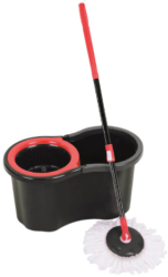 Galeata Cu Mop Rotativ KlaussTech Capacitate 15 L Maner Ergonomic Manevrare Usoara Tub Din Aluminiu Ajustabil Lungime 112 Cm Negru/ro 