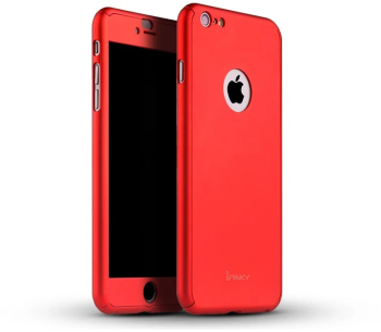 Husa Apple iPhone 6 Plus/6S Plus FullBody iPaky Red acoperire completa 360 grade cu folie de sticla gratis 