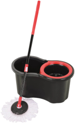 Mop KlaussTech Rotativ Cu Galeata Curatare Usoara Capacitate 15 L Mop Detasabil Maner Cu Protectie Tub Ajustabil Din Aluminiu Negru/ro 