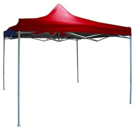 Pavilion Pliabil KlaussTech Dimensiuni 3 X 3 M Cadru Metalic Design Modern Ofera Protectie Impotriva Razelor Solare Rosu 
