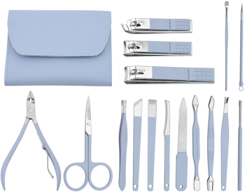Set de manichiura foarfeca foarfece set manichiura Foarfece Pinceta Pila Husa 42069-BLUE 