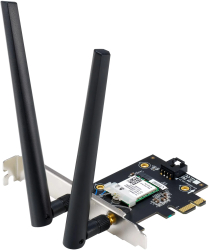 Placa de retea ASUS PCE-BE6500 BE6500 Tri-Band 2 antene externe 4K-QAM Bluetooth 5.4 WPA3 OFDMA MU-MIMO MLO 