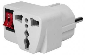 Adaptor SCHUKO CE7/7 - priza UK ANGLIA cu intrerupator 