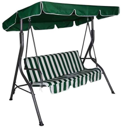 Balansoar KlaussTech Cu 2 Locuri Pentru Gradina Material Din Otel Durabil Si Textline Culoare Verde Model Carouri 