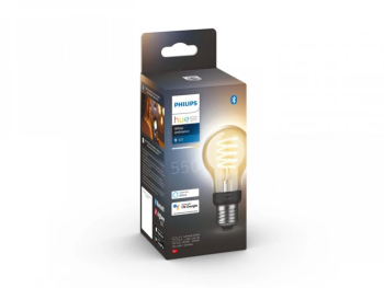 Bec LED inteligent vintage decorativ Philips Hue Filament Bulb A60 Bluetooth E27 7W 40W 550 lm lumina alba 2200-4500K 