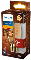 Bec LED vintage decorativ Philips Classic Gold Candle B35 EyeComfort E14 2.5W 15W 136 lm lumina calda 1800K dimabil cu filament 