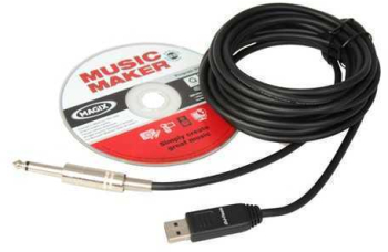 Cablu JACK 6.3mm MONO la USB 5m +placa de sunet 