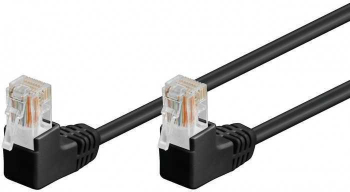 Cablu patch UTP CAT5e RJ45 2x90 3m CCA negru Goobay 