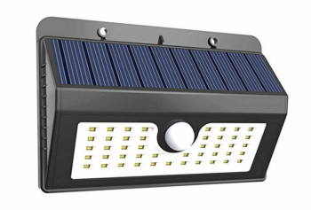 Lampa Solara Klausstech De Perete Cu Panou Solar Integrat 45 De Led-uri Tehnologie Senzor De Miscare Material Abs 5 W Flux Luminos 450 