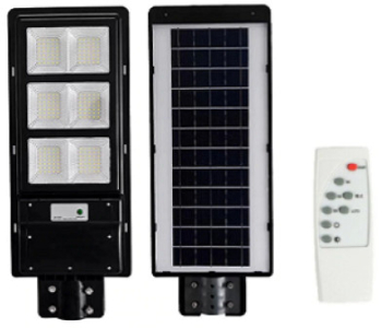 Lampa Solara KlaussTech Stradala 150w 250 Leduri Model Cu 4 Cadrane Cu Telecomanda Negru Waterproof Temperatura Culoare 7500 K Unghi 