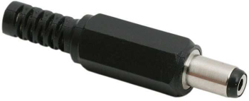 Mufa DC 2.1x5.5mm tata pe fir cu protector de cablu 