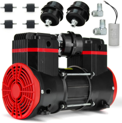 Pompa ultrasilentiosa compresor 2 pistoane fara ulei 390L/min cu motor 1100W 230V 68 dB B-AC0085 Barracuda 