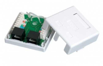 Priza UTP CAT6 dubla pe tencuiala alb 