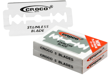 Set de lame de ras Croco 100 buc. lame de ras durabile si precise pentru barbierit traditional lame ascutite 