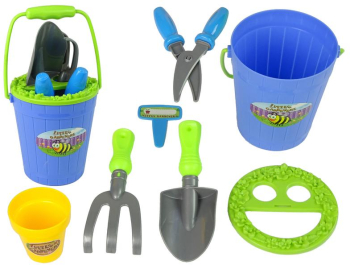 Set gradinarit jucarie albastru/verde 7 buc 