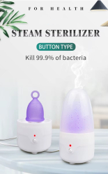 Sterilizator Electric cu Abur pentru Cupa Menstruala &ndash Alb Incarcare la Priza Sterilizare Rapida in 3 Minute 