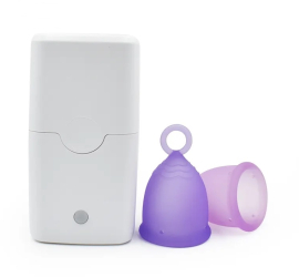 Sterilizator UV pentru Cupa Menstruala - 6 LED-uri UV Alb Portabil Incarcare USB si Pe Baterii 