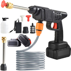 Aparat de Spalat cu Presiune Portabil RETOO TechPro Tip Pistol 40 BAR 250L/h cu 2 Acumulatori 68V Furtun 5m cu Filtru 3 Duze Intersch 