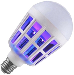 Bec Klausstech Led Anti Insecte Cu Lumina Alba Naturala Puternica 15w - Bec 2in1 Cu Lampa Uv Impotriva Insectelor 