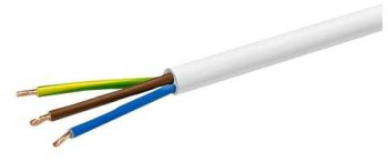 Cablu electric 3x1mm cupru alb MYYM 3 fire 