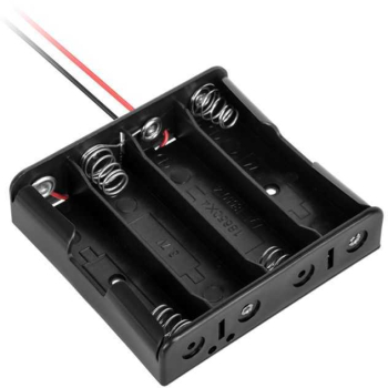 Carcasa suport 4x 18650 soclu cu fire terminale 10cm 