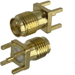 Conector RF RP-SMA mama pentru PCB vertical