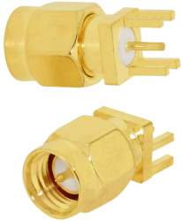 Conector RF SMA tata montaj pe margine PCB 1.6mm 