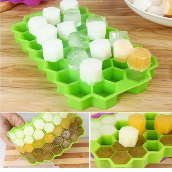 Forma cuburi de gheata Fagure Hexagon din silicon - potrivita si pentru uz profesional Verde 