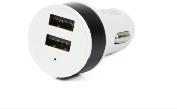 Incarcator KlaussTech auto rapid 2 x USB alb - negru 