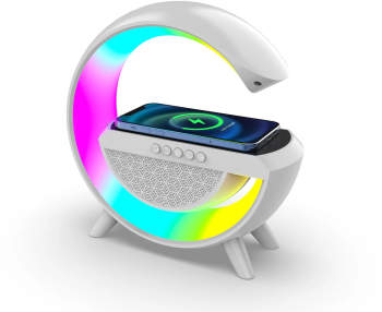 Lampa de veghe Smart LED RGB 10W 4 in 1 SeveShop cu Ceas Speaker Alarma Ceas cu Lumina de Trezire