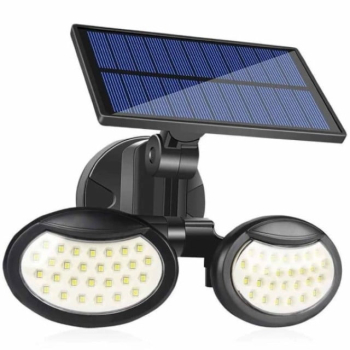 Lampa Solara KlaussTech De Perete Senzor De Miscare 2 Corpuri De Iluminat 2000 Mah 120 ° 1000 Lumeni Negru 