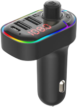 Modulator Auto KlaussTech 2xUSB Type C Diverse Functii Iesire 12V Raza Bluetooth 5m Negru 